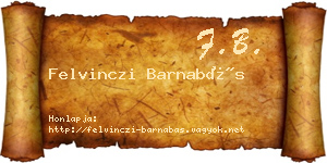 Felvinczi Barnabás névjegykártya